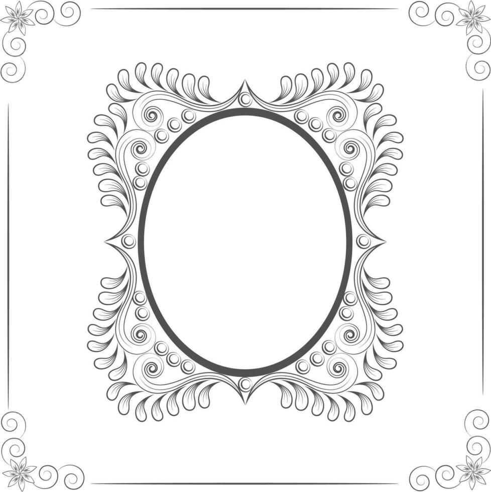 Floral design with oval shape. vector