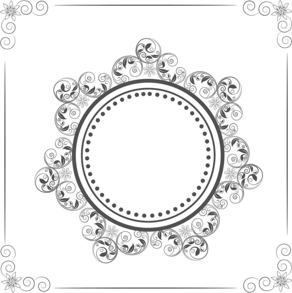 Floral design in circle shape. vector