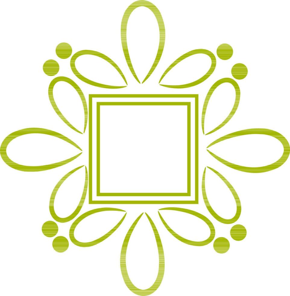 Floral frame in square shape. vector