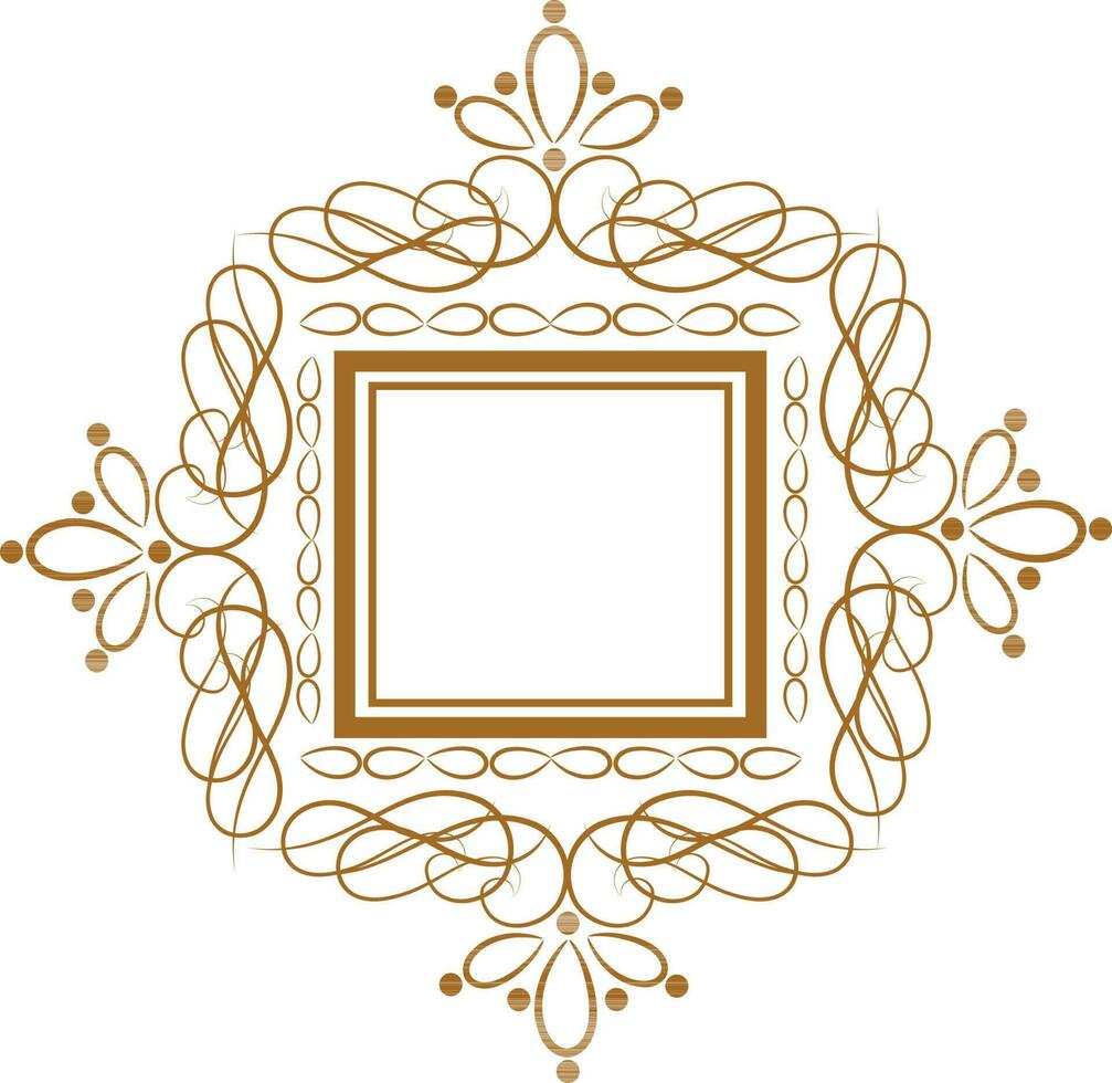 Square shaped frame with floral design. vector
