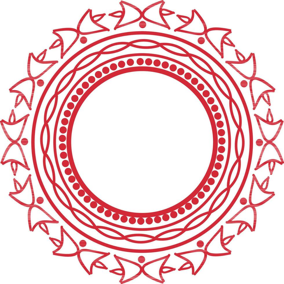 Ornamental frame in circle shape. vector