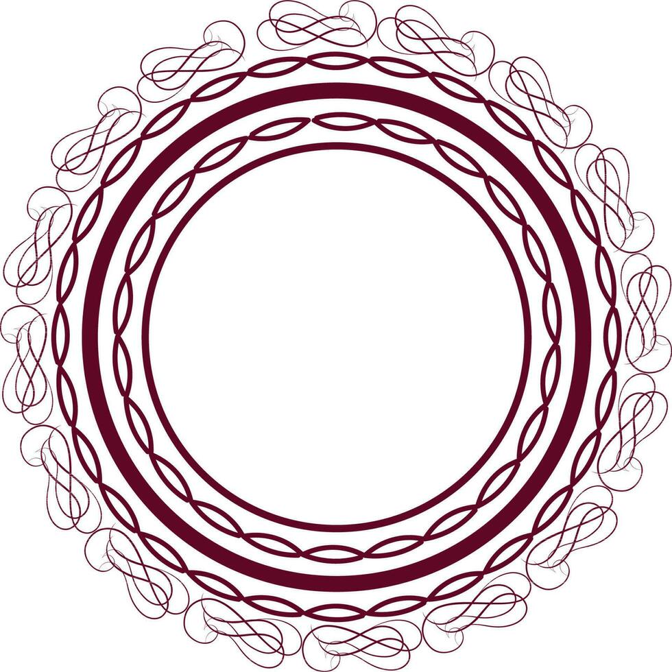 Ornamental frame in circle shape. vector
