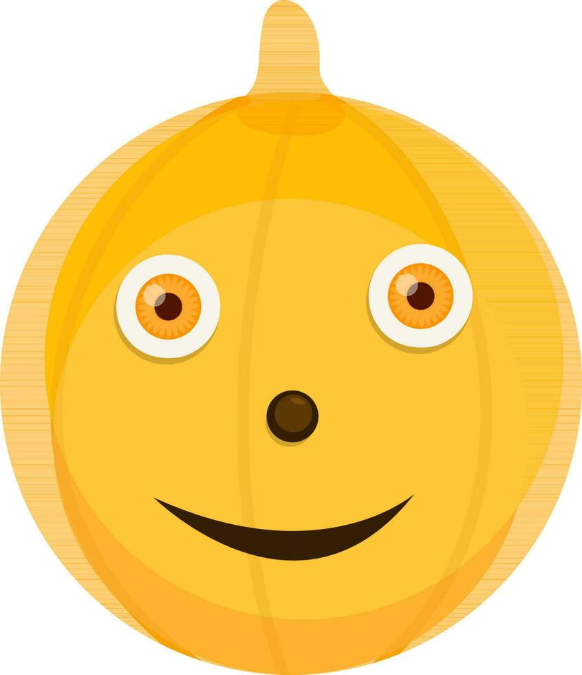 Yellow pumpkin for Halloween concept. vector