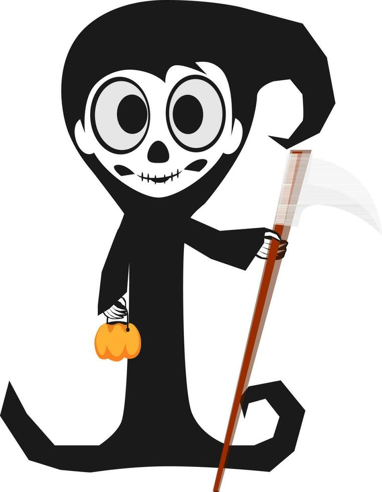 Vampire with axe for Halloween. vector