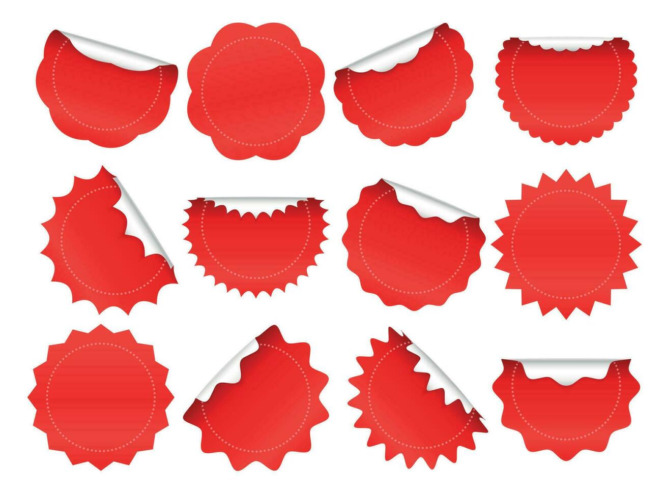 Starburst sticker. Shopping star burst button, red sale stickers and starburst shapes sparks isolated vector frames set