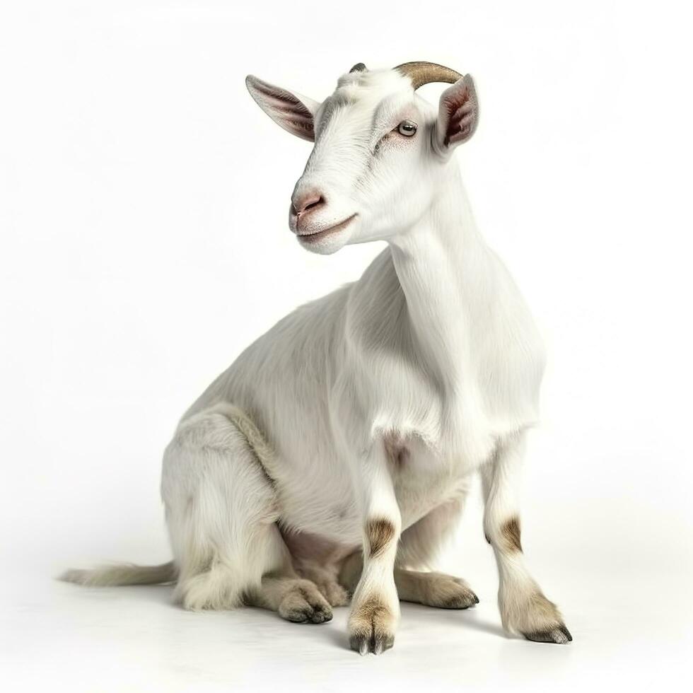 Goat isolated on white background, generate ai photo