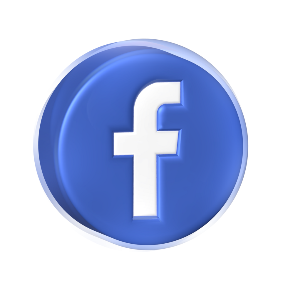 facebook logo on 3d circle png