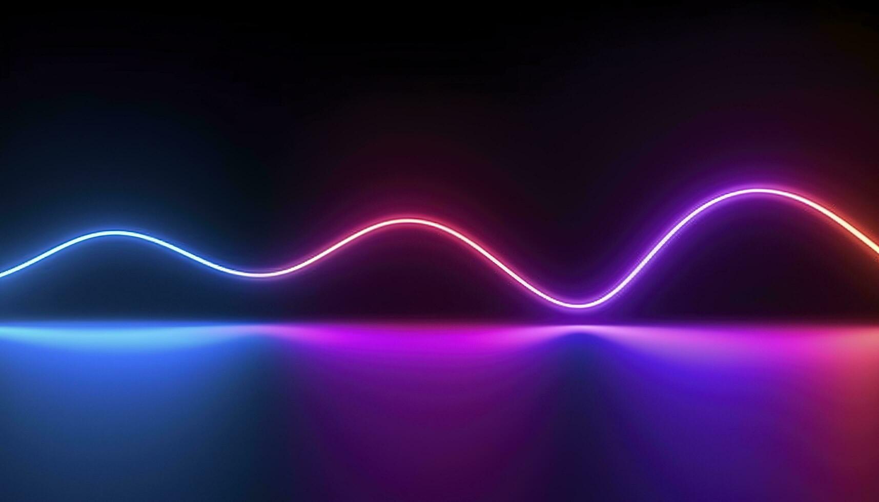 3d rendering, the abstract background of colorful neon wavy lines glowing in the dark. Modern simple wallpaper, generates ai photo