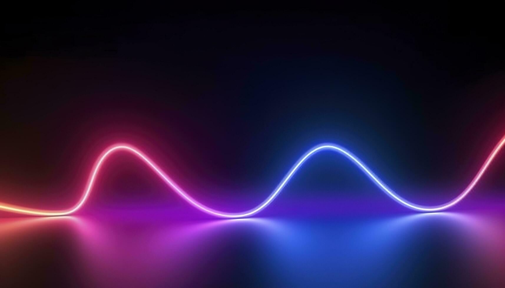 3d rendering, the abstract background of colorful neon wavy lines glowing in the dark. Modern simple wallpaper, generates ai photo
