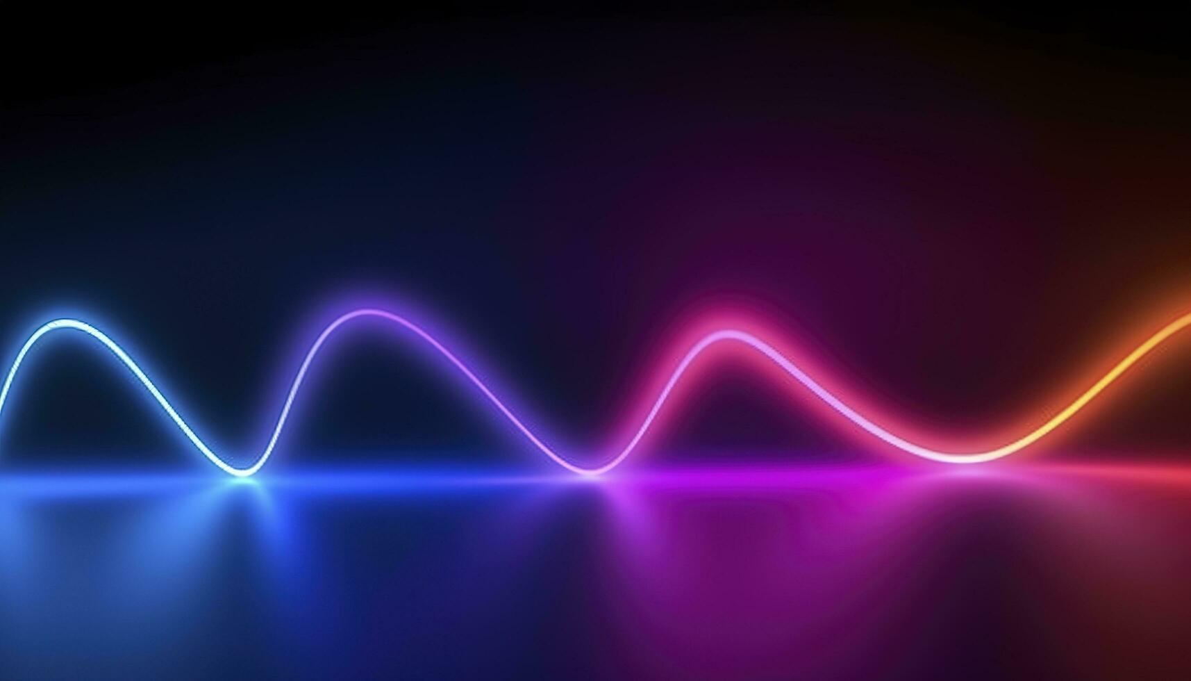 3d rendering, the abstract background of colorful neon wavy lines glowing in the dark. Modern simple wallpaper, generates ai photo