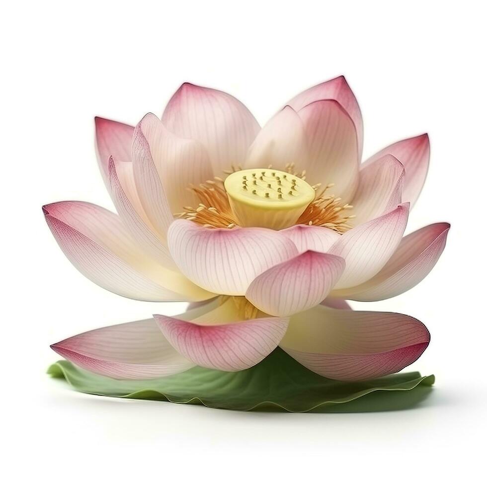 lotus flower isolated on white background, generate ai photo