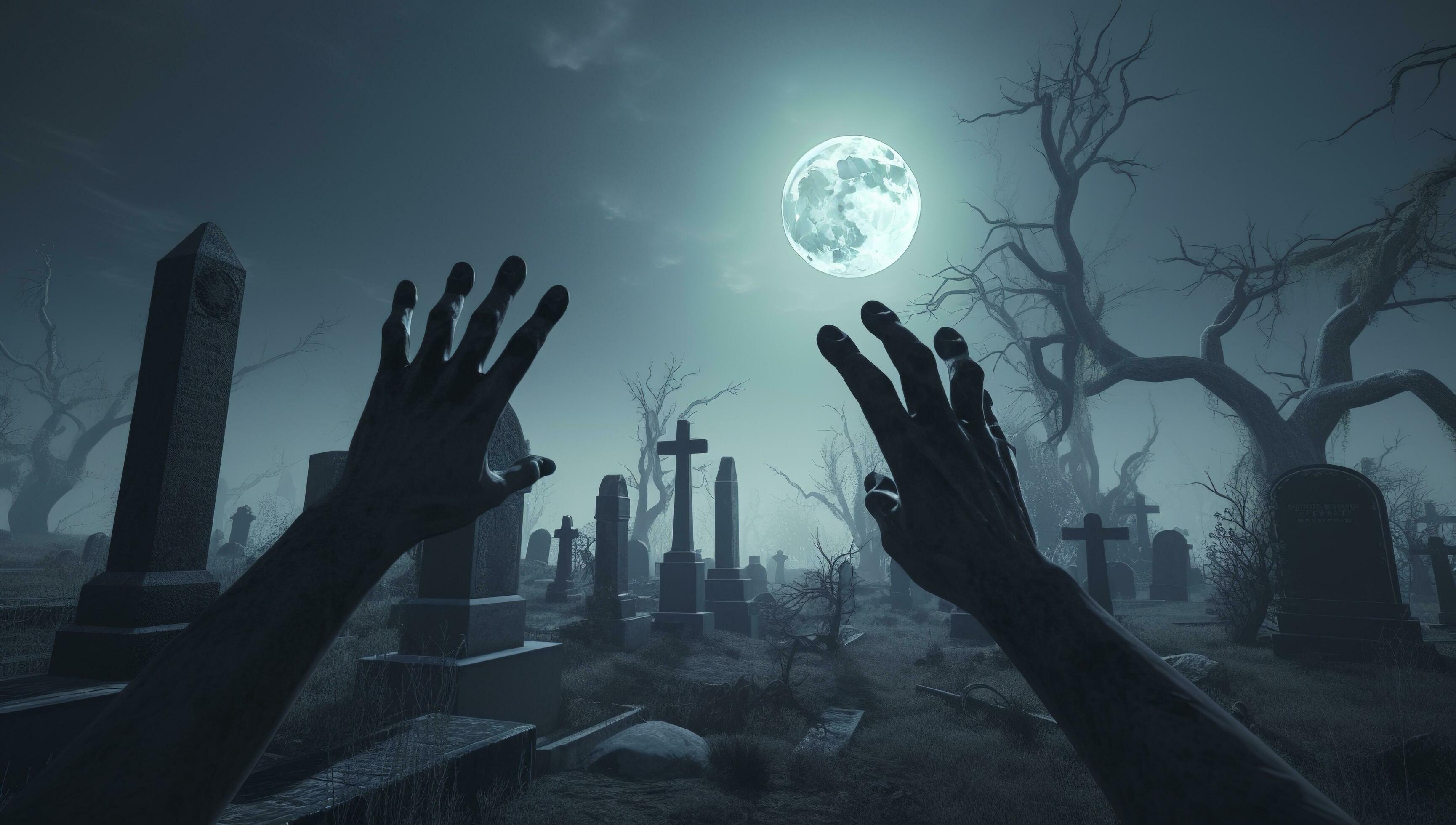 Moonlight zombi stock photo. Image of demon, mist, gothic - 28590770