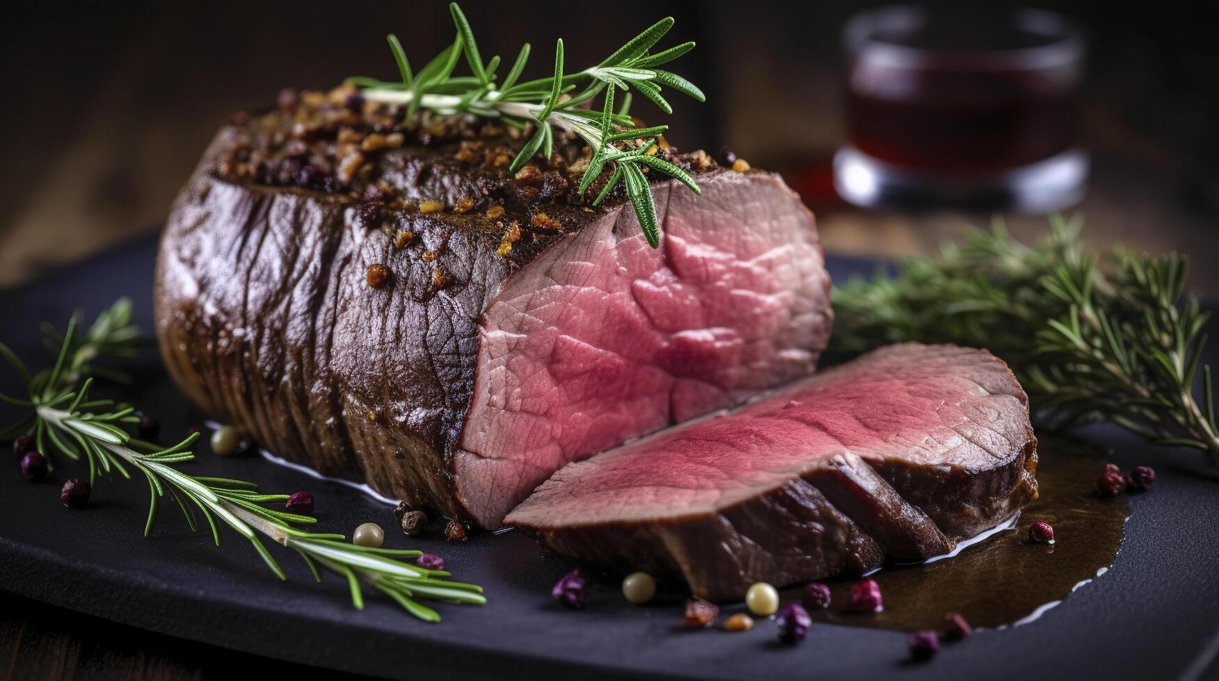 Roasted beef tenderloin meat photo