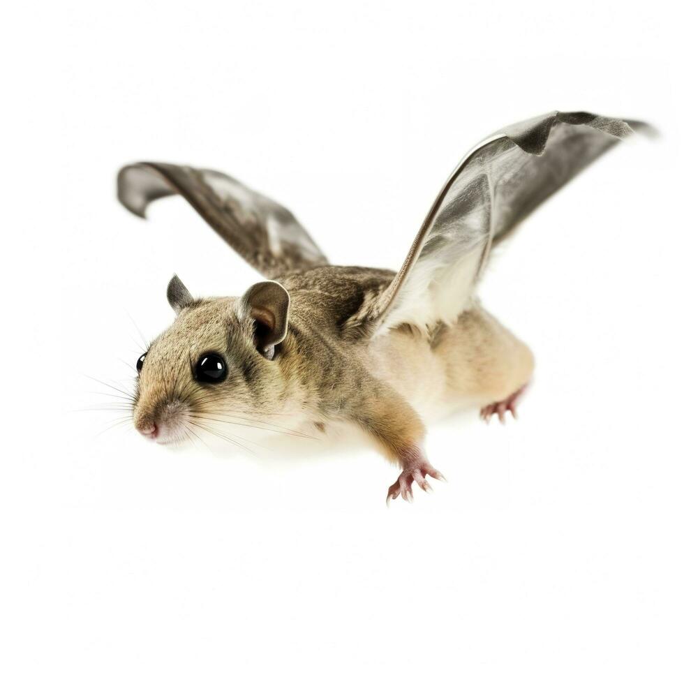 Flying squirrel isolated on white background, generate ai photo