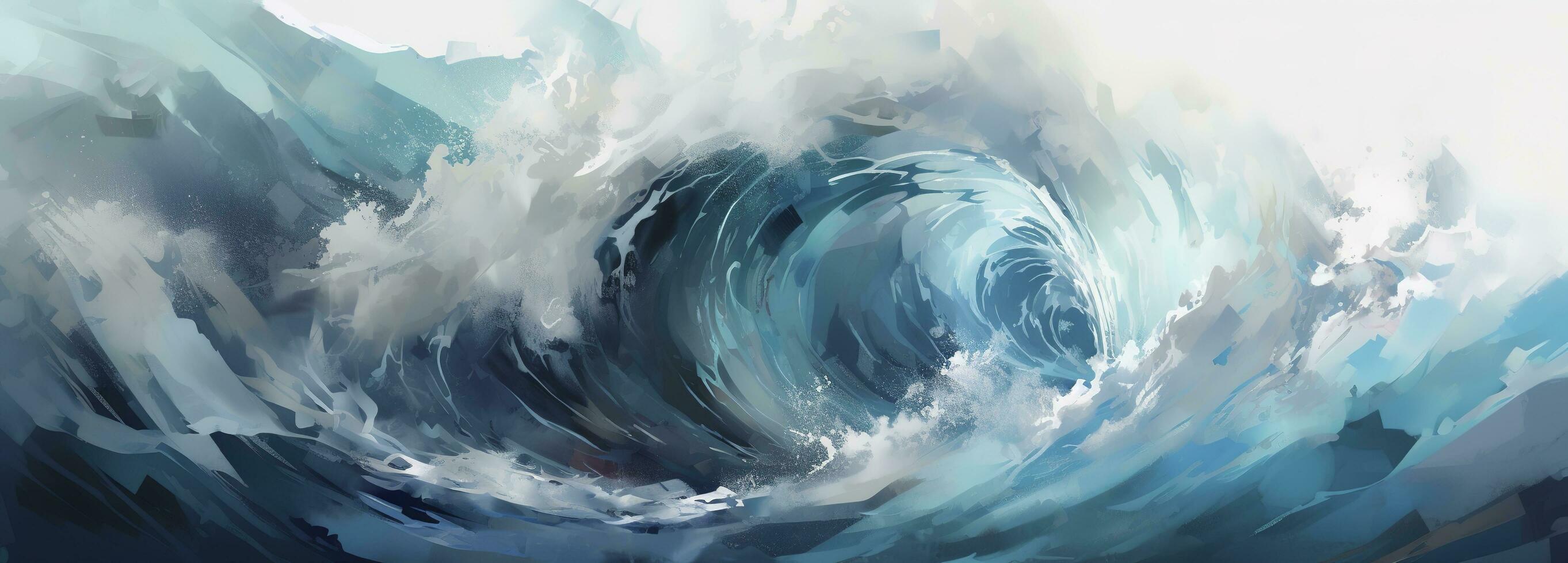 Ocean waves surface texture. Abstract blue water background with splashes of sea foam. 3d, generate ai photo
