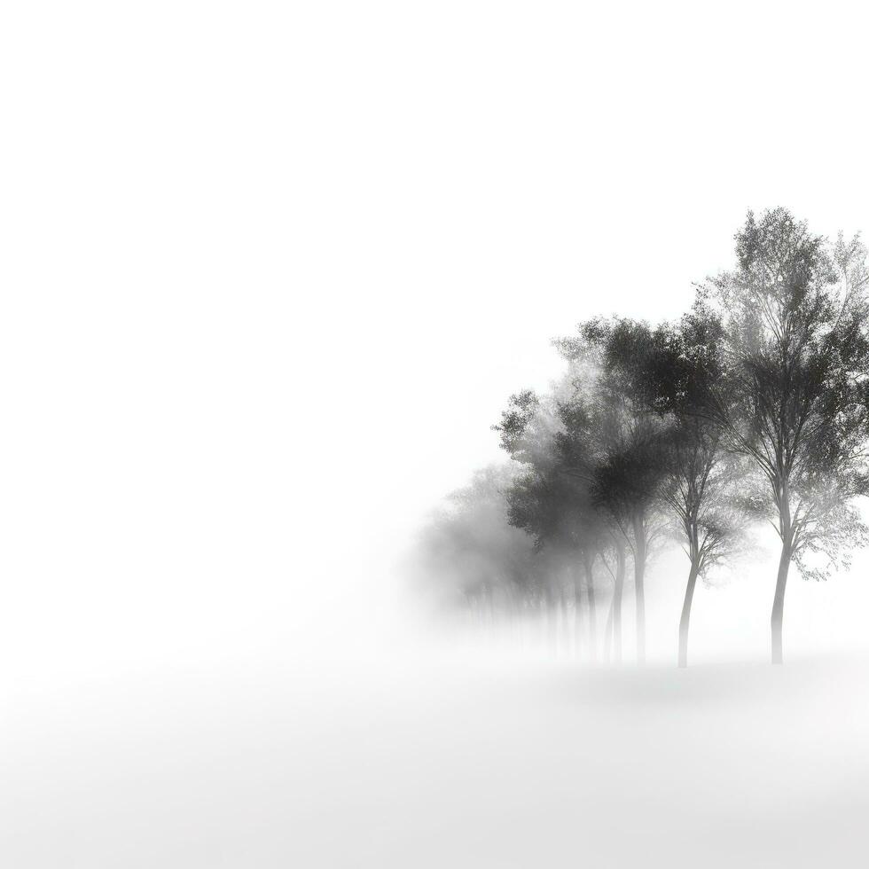 Fog isolated on white background, generate ai photo