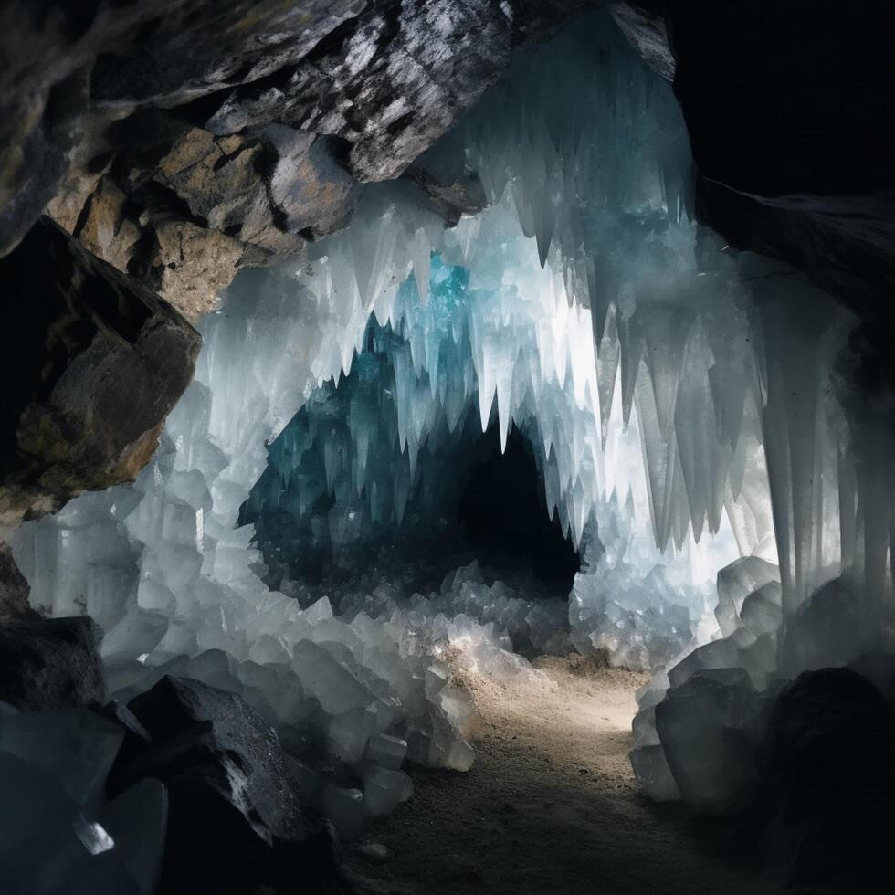 Diamond cave crystal rock photo
