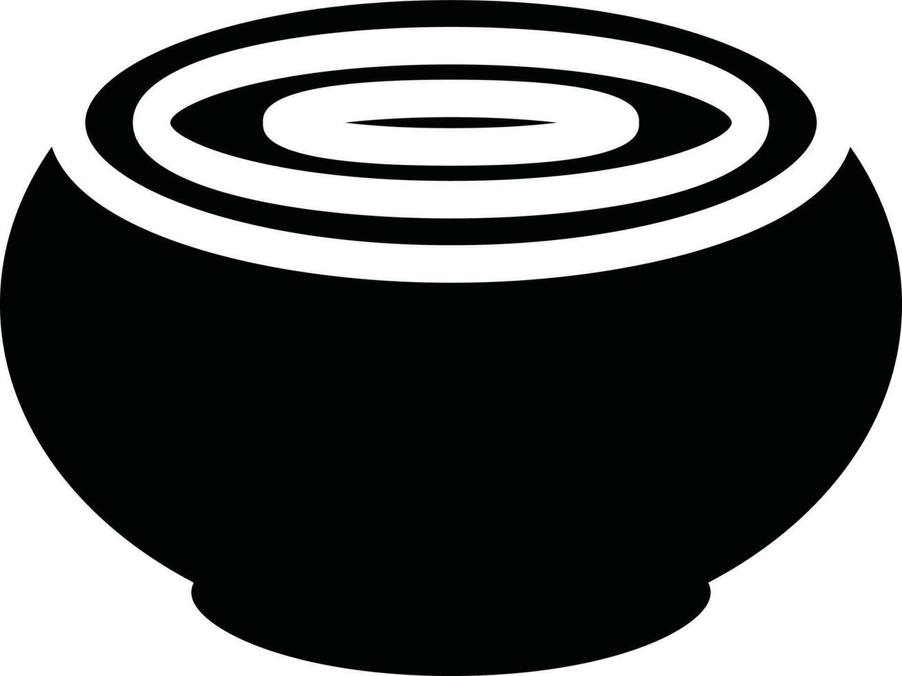 black and white illustration of Clay bowl icon. vector