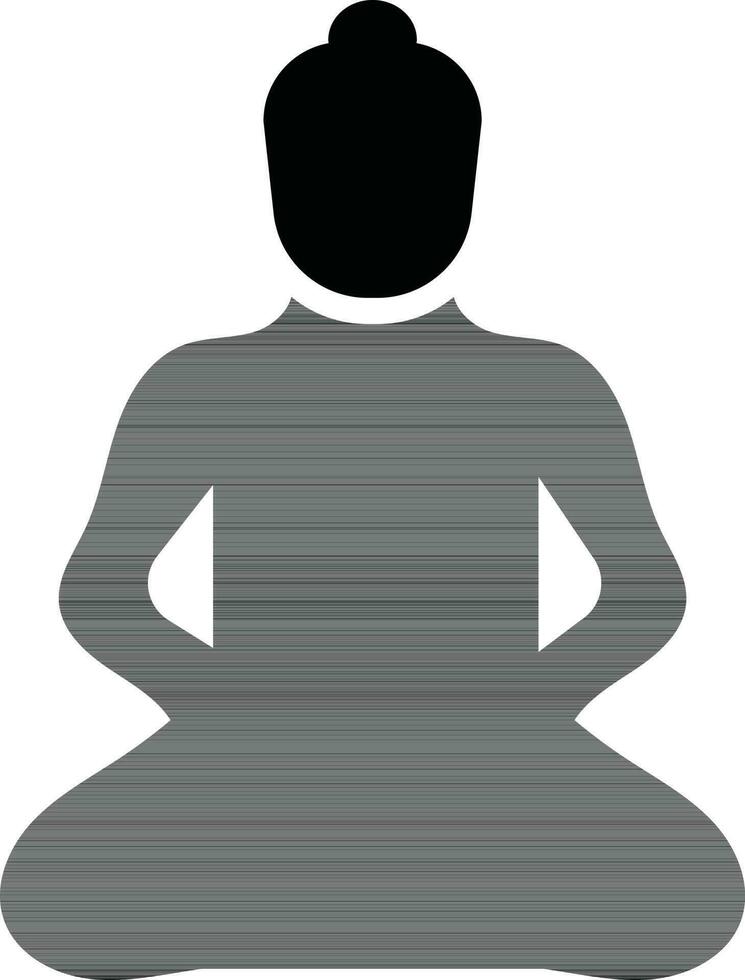 Silhouette buddha character icon in black color. vector