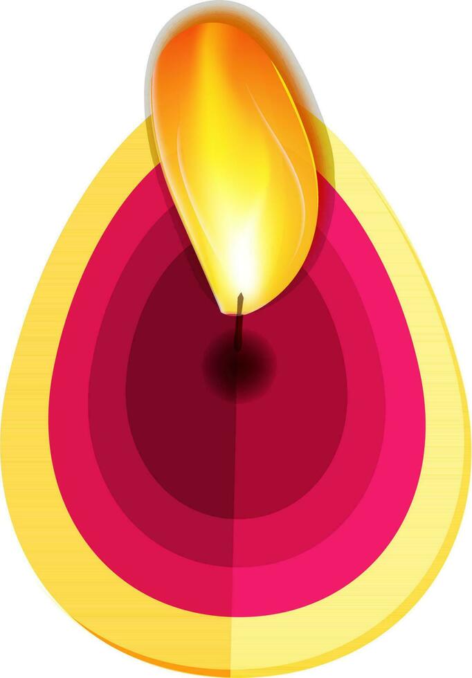 Beautiful oil lamp Diya on white background. vector