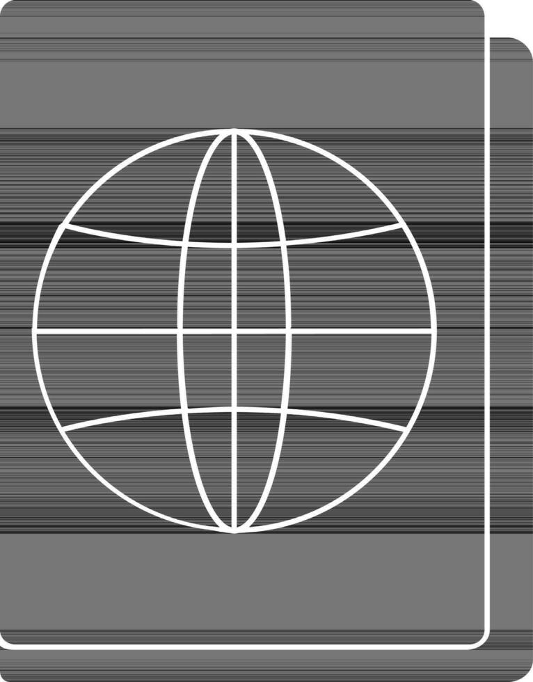 black and white passport in flat style. vector