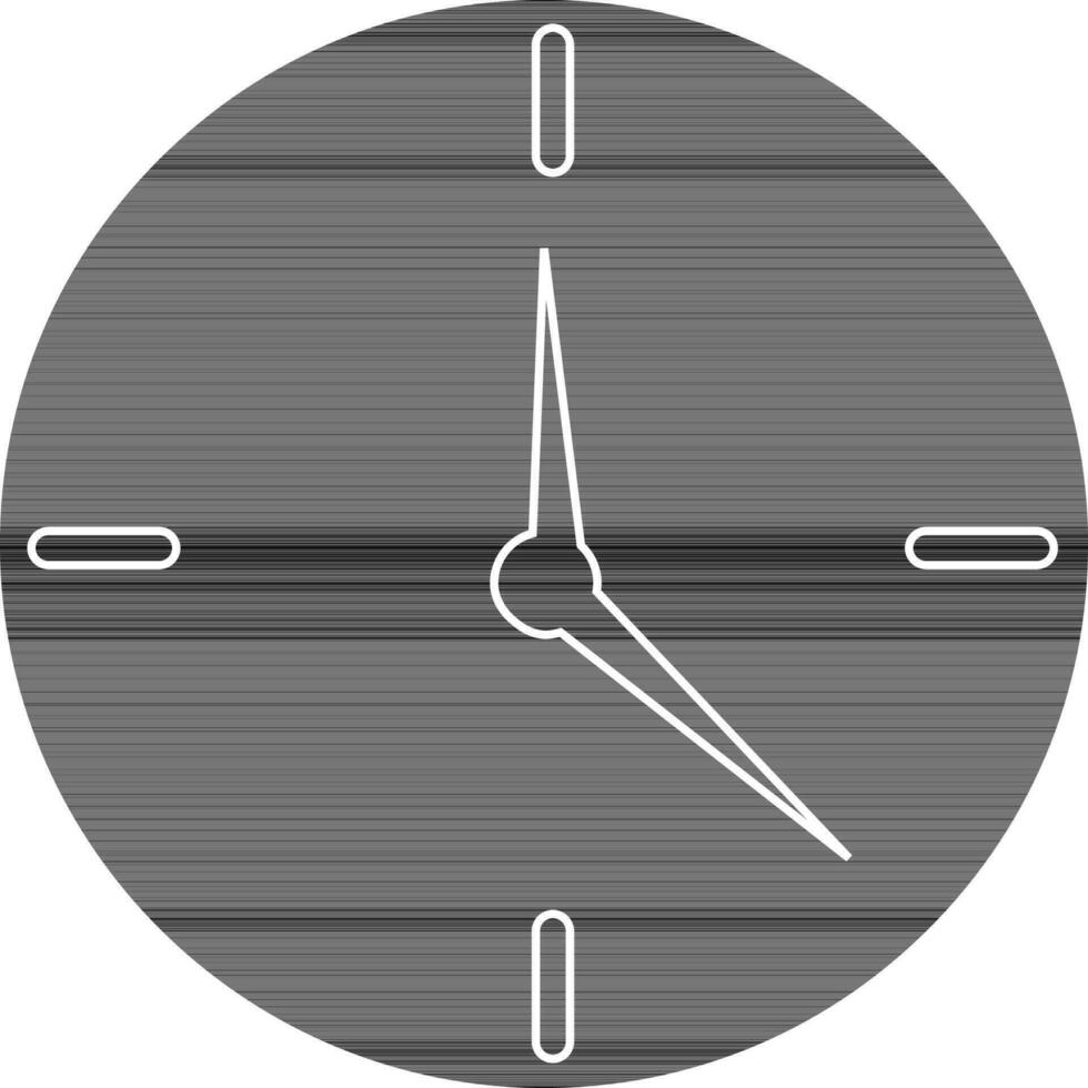 Illustration of a black and white wall clock. vector