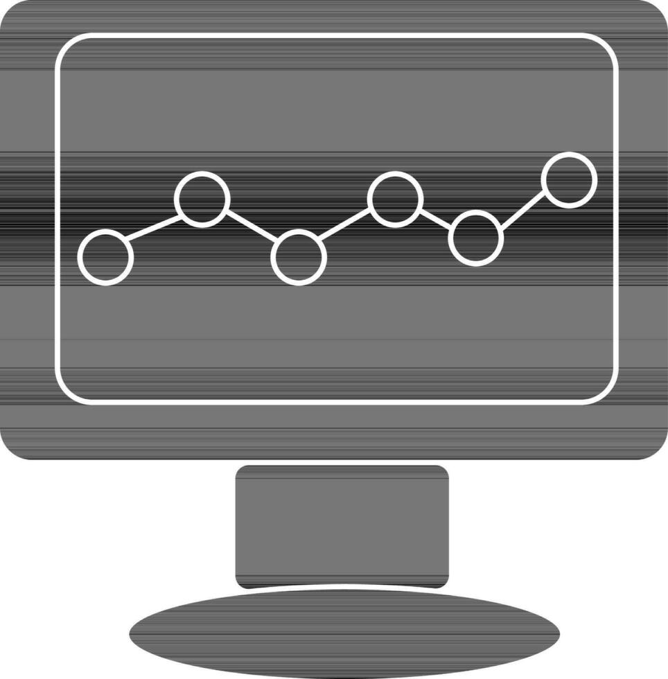 black and white graph in computer screen. vector