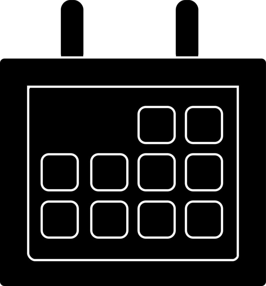 black and white calendar in flat style. vector