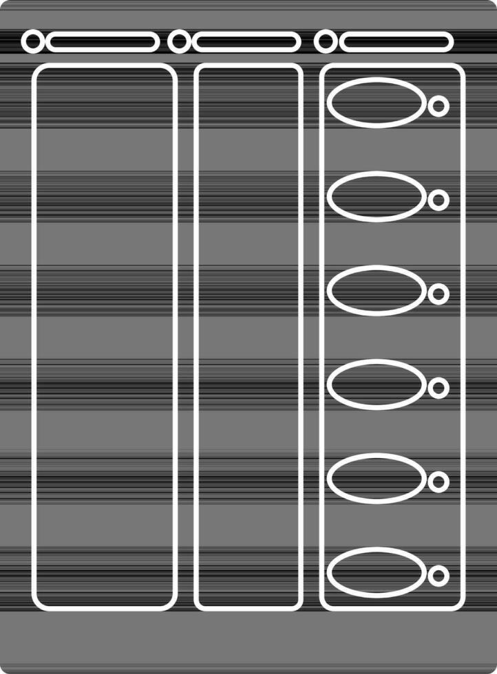 black and white electronic voting machine in flat style. vector