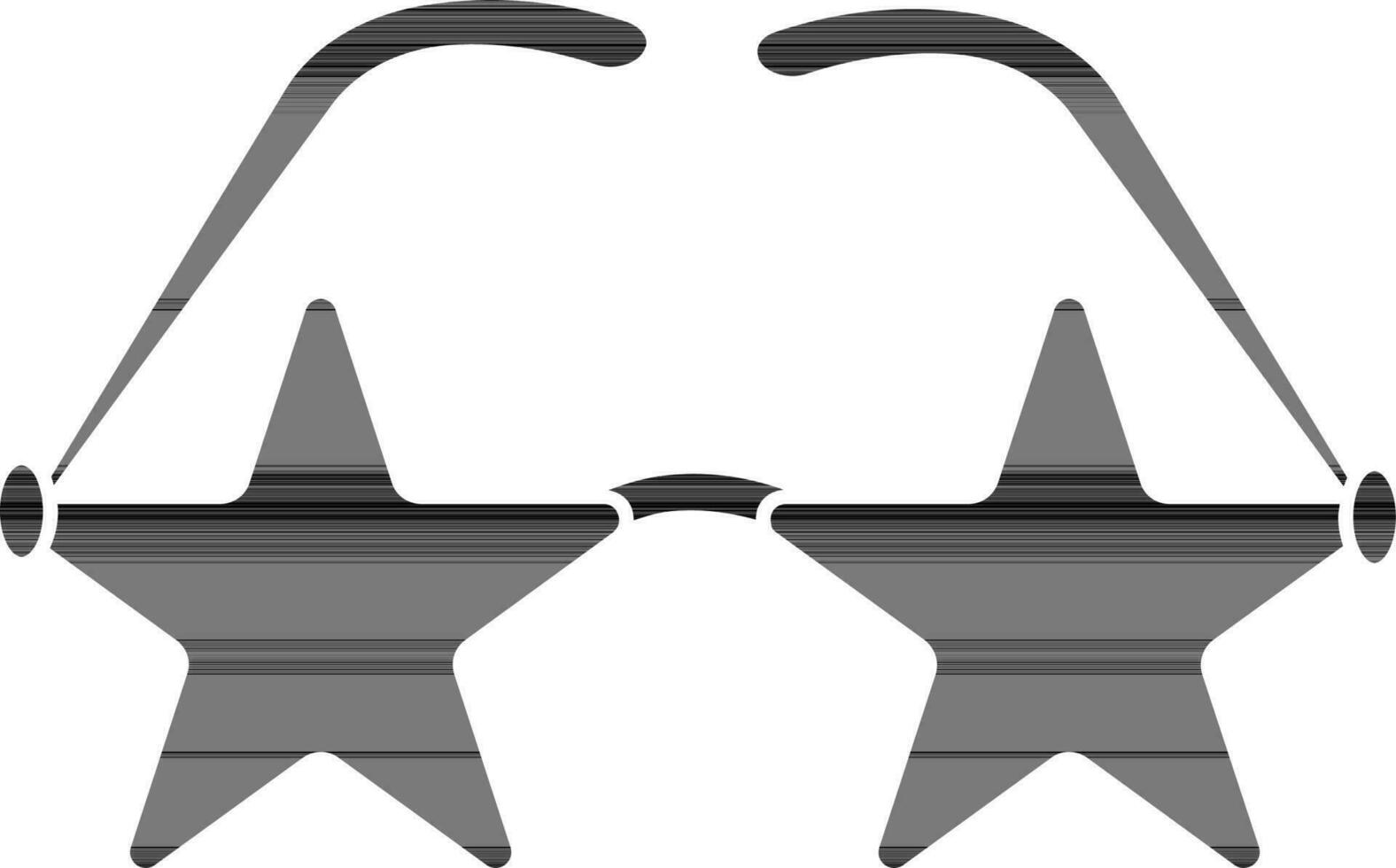 Black star shape eyeglasses on white background. vector
