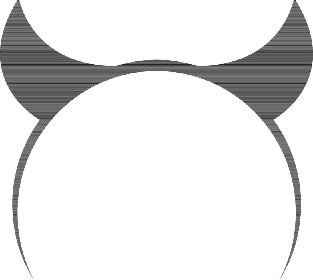 Funny horn cap in black color. vector