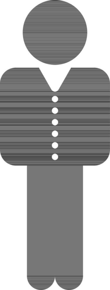 Black faceless employee in suit. vector