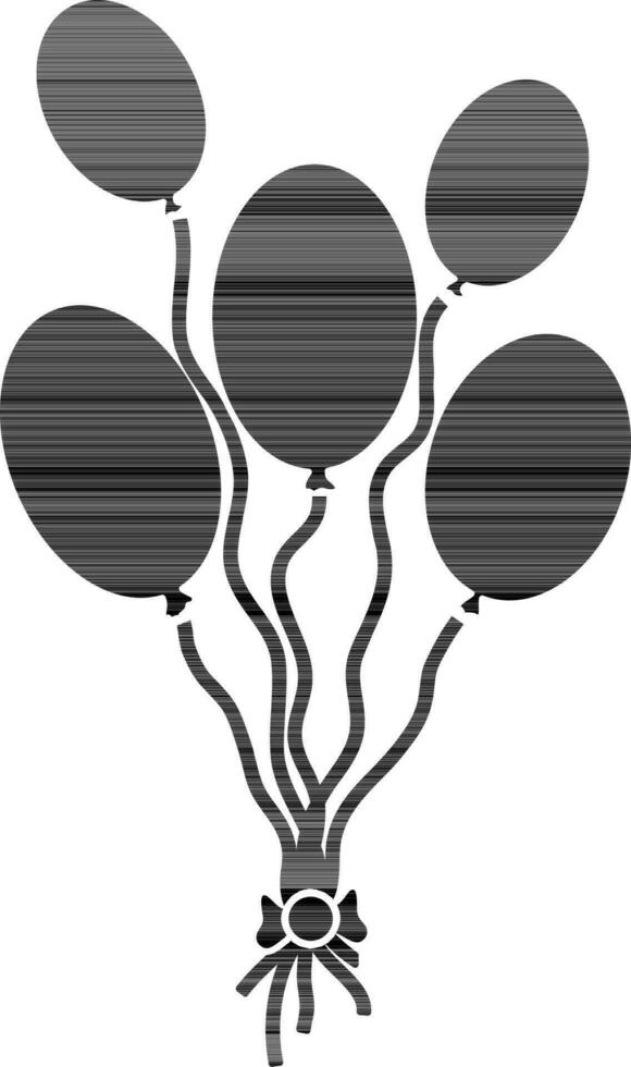 Black bunch of balloons flying. vector