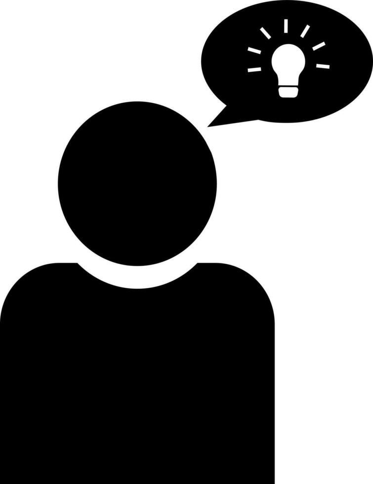 Character of black and white man with idea callout. vector