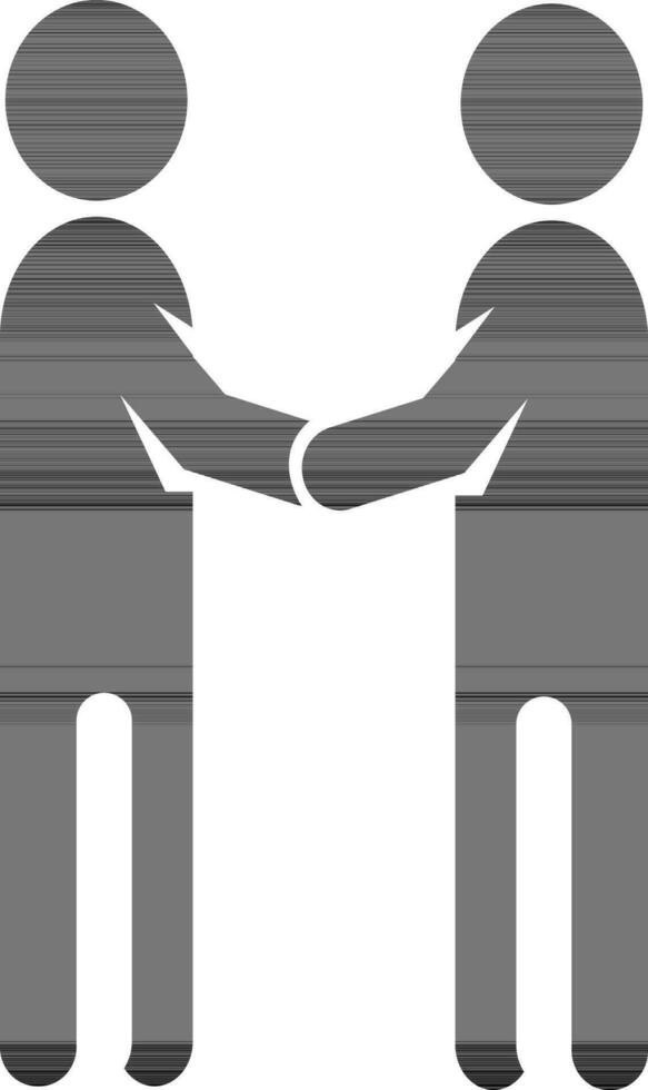 Character of black faceless man handshake. vector