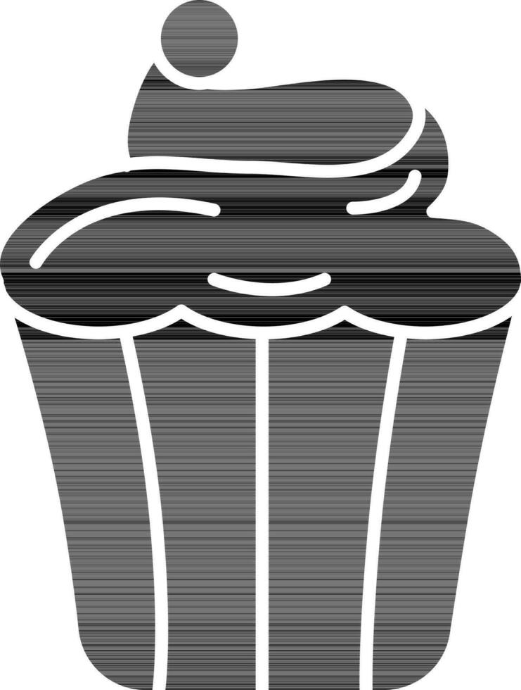 Glyph Cupcake icon on white background. vector