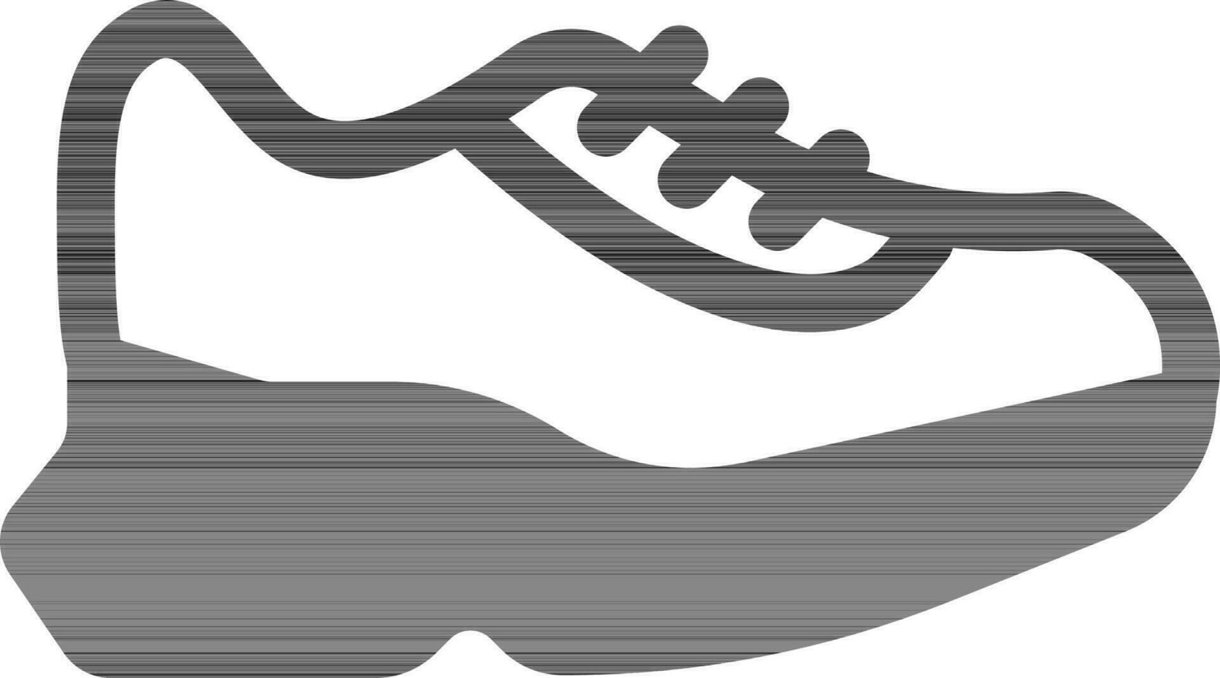 Sportswear Shoes Icon in Black and White Color. vector