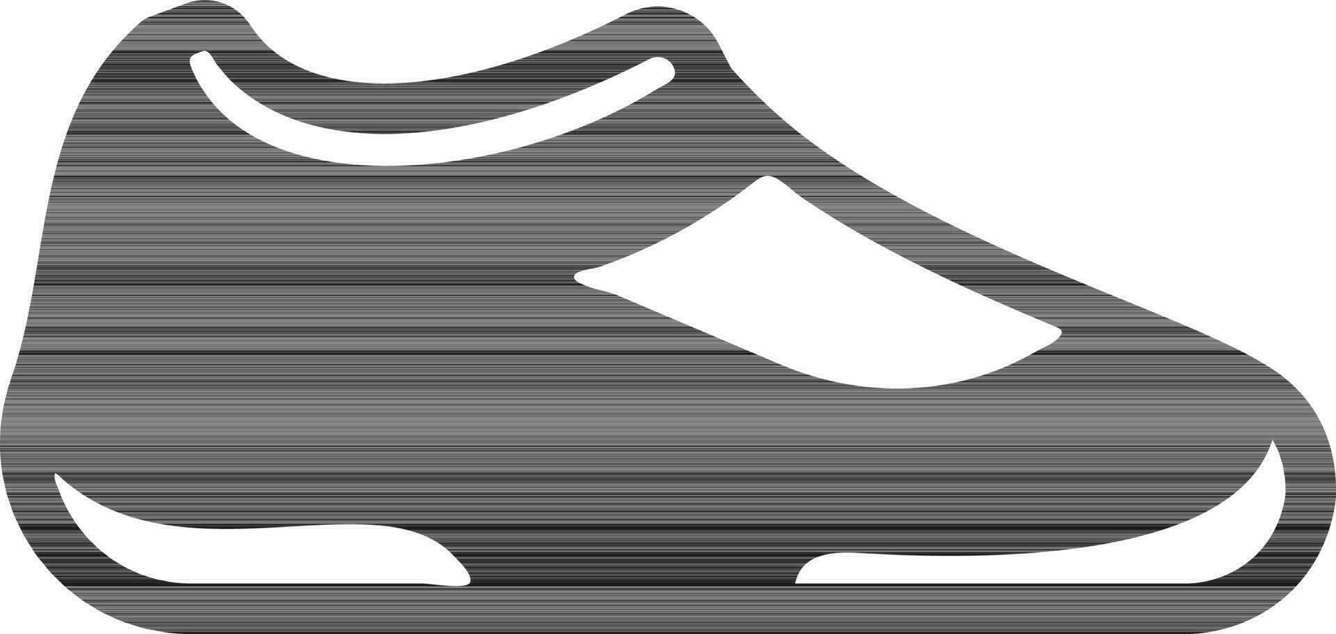 negro y blanco Zapatos icono en plano estilo. vector