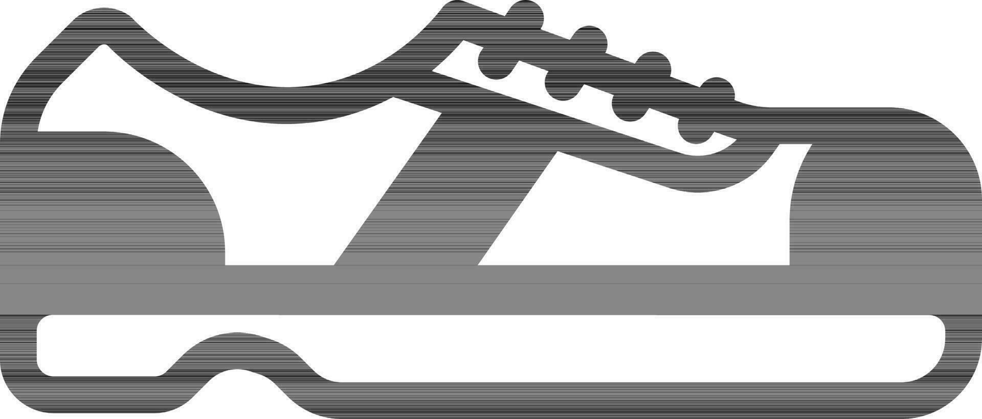 Isolated Shoes Icon in black and white Color. vector