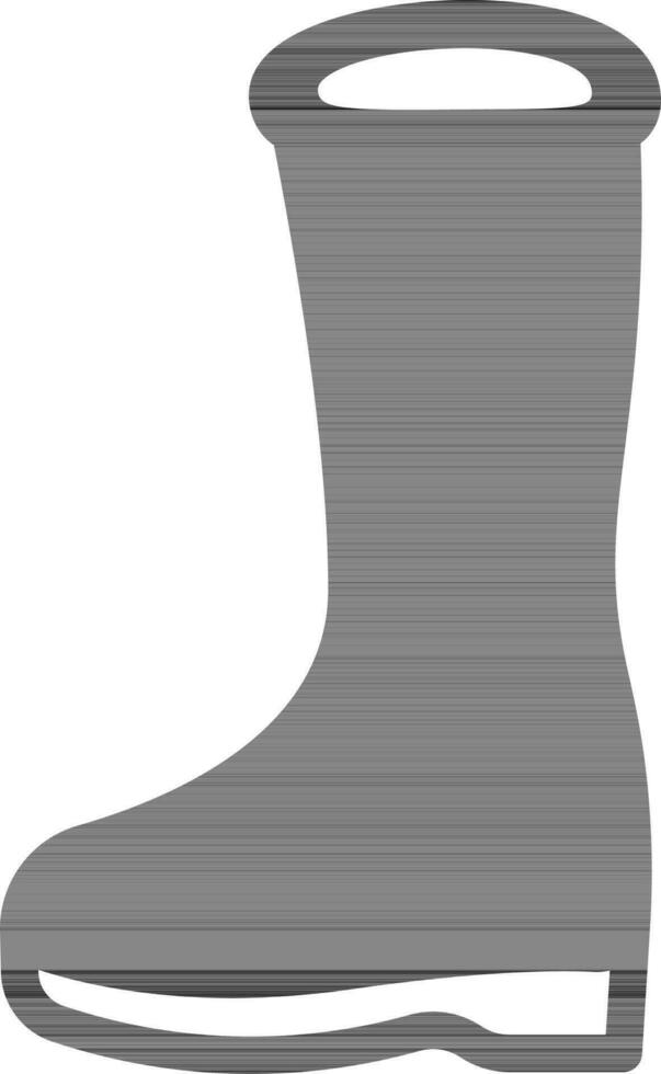 plano estilo bota icono en negro color. vector