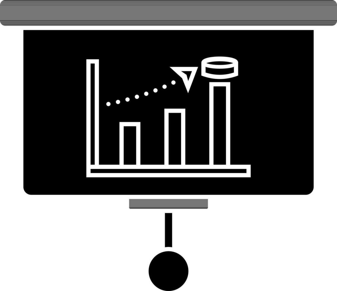 Hockey game reports presentation board glyph icon. vector