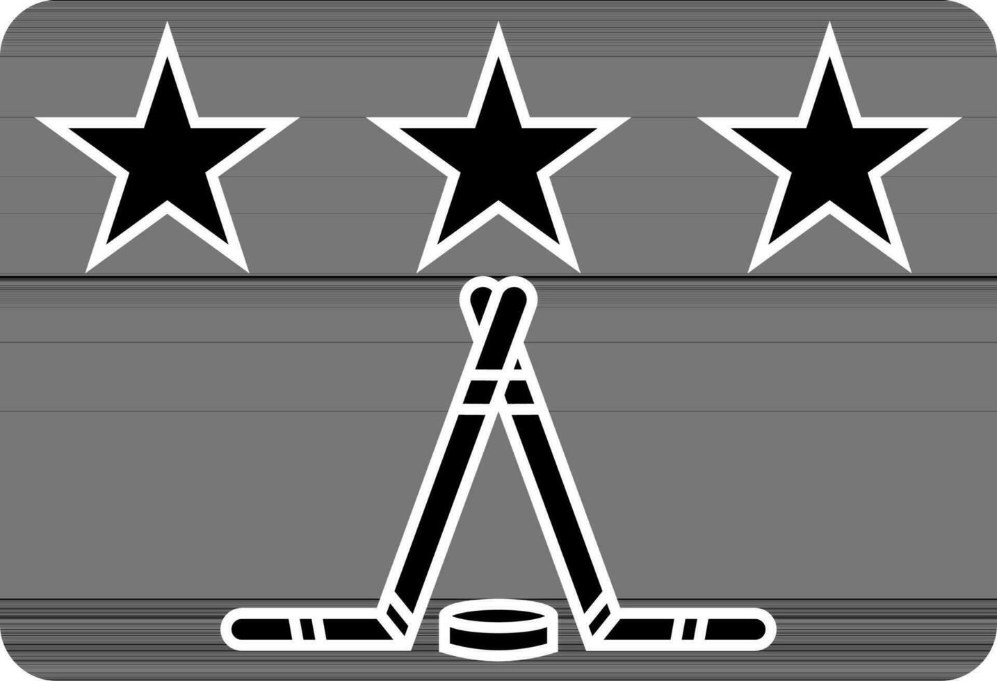 Hockey match rating icon in black and white color. vector