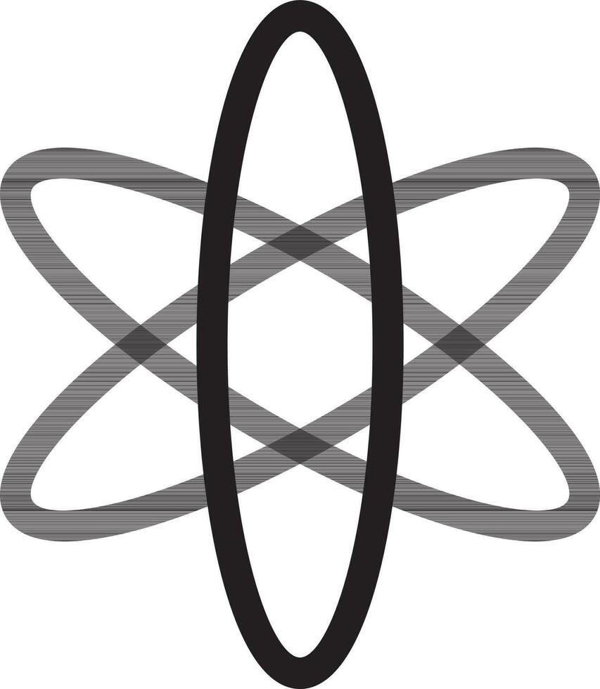 Black atomic structure on white background. vector