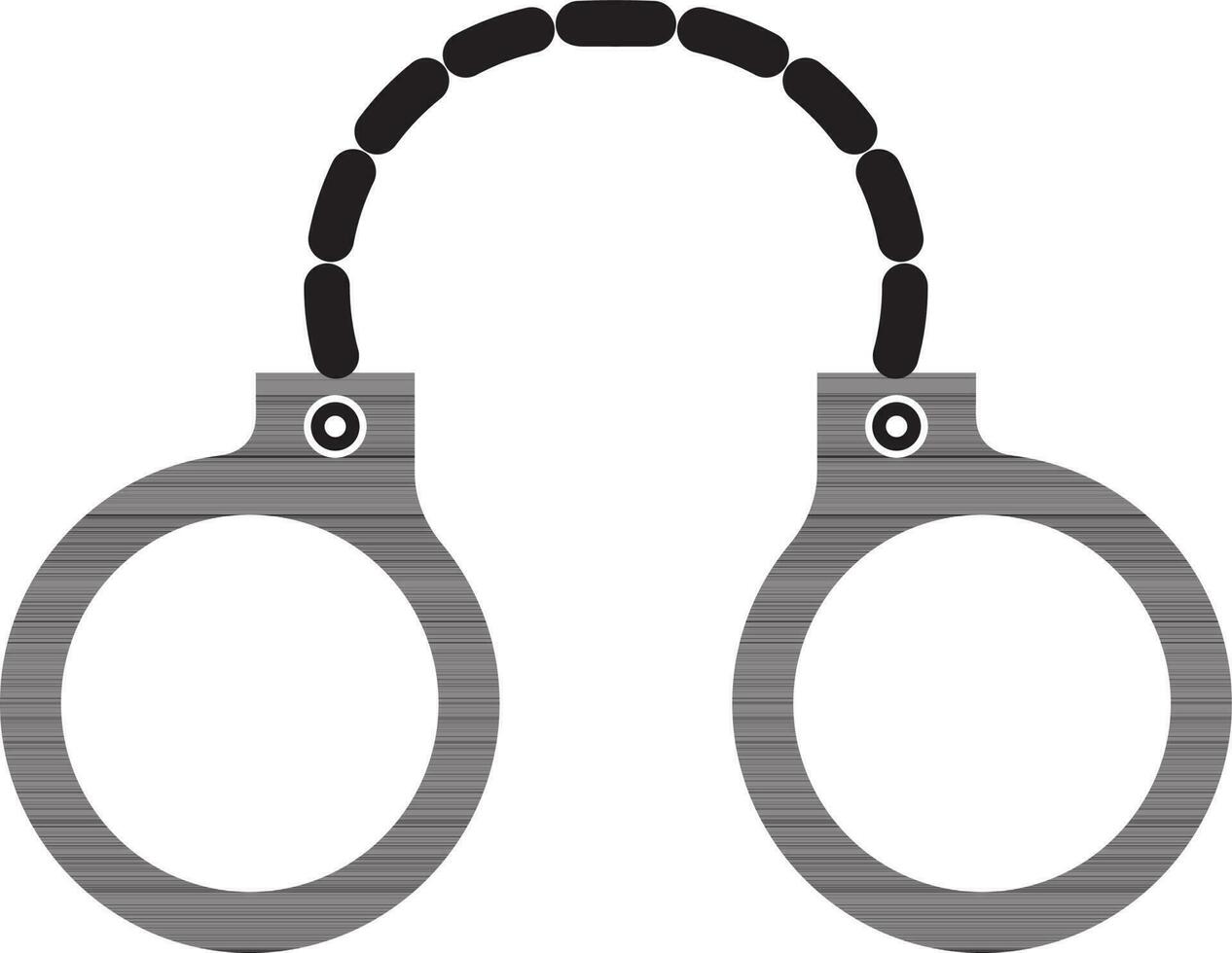 Black handcuff on white background. vector