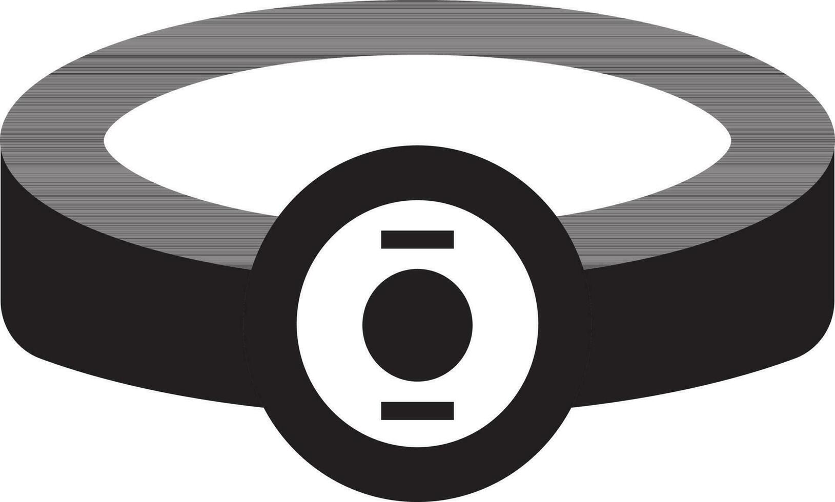 Lantern power ring in black and white color. vector