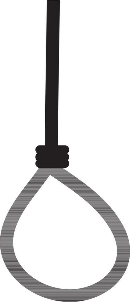 Black suicide rope on white background. vector