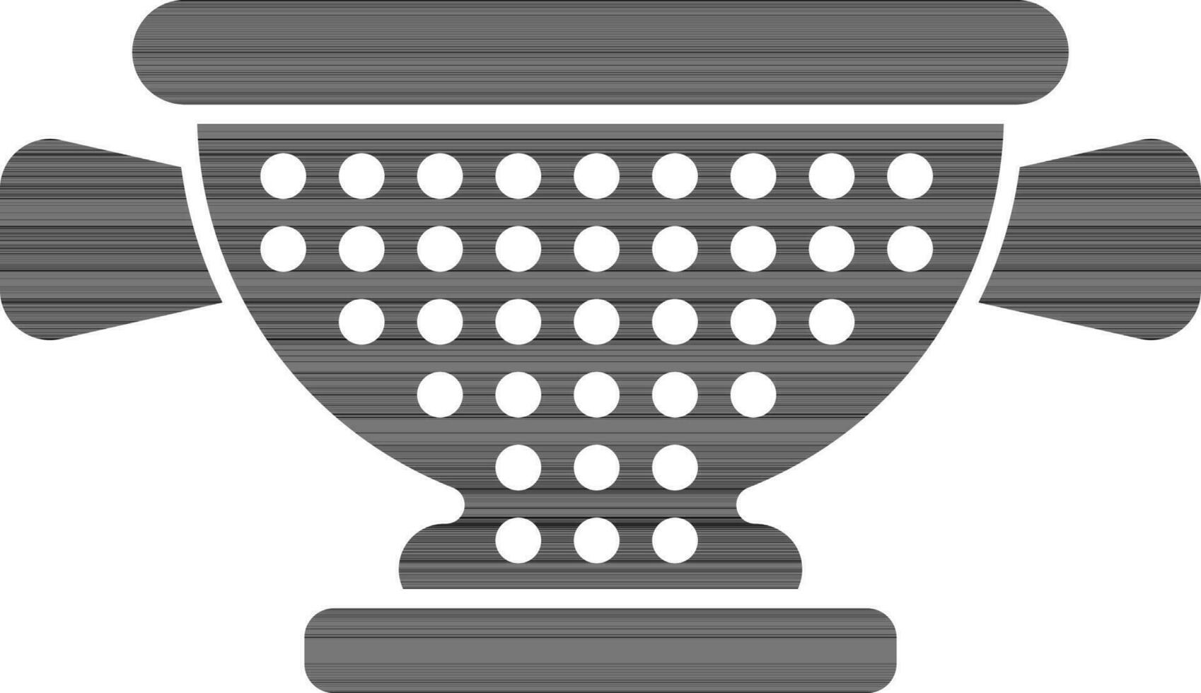 black and white illustration of colander icon. vector