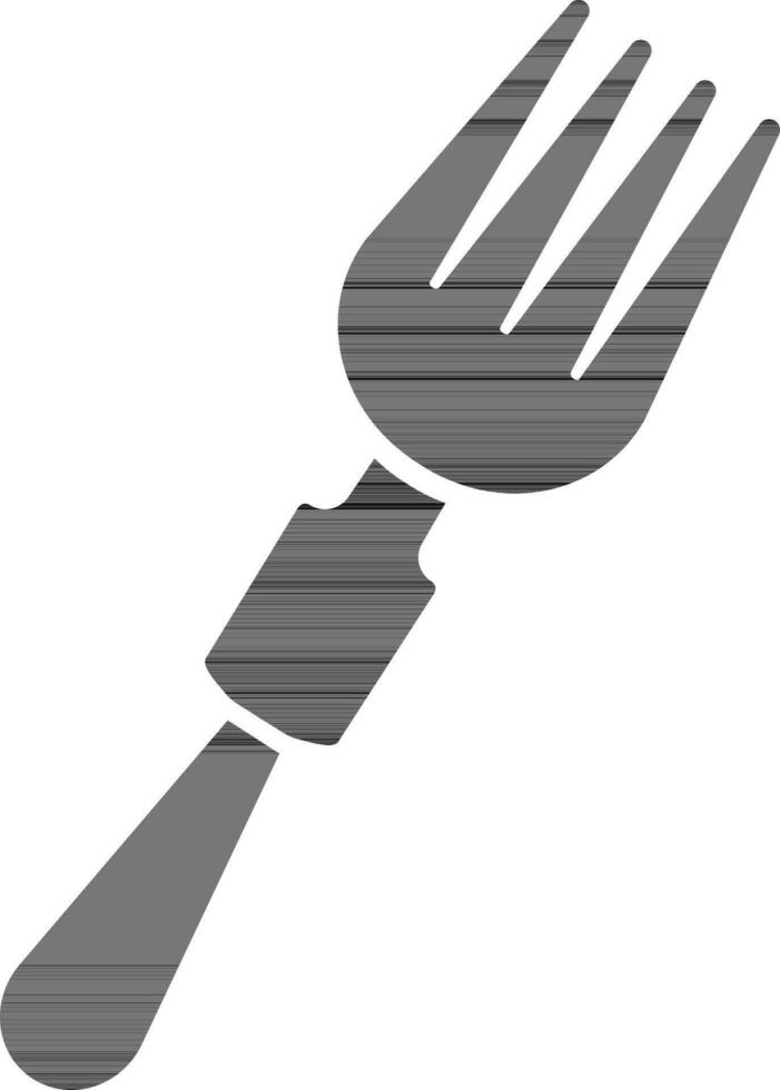 Isolated Fork icon in black and white color. vector