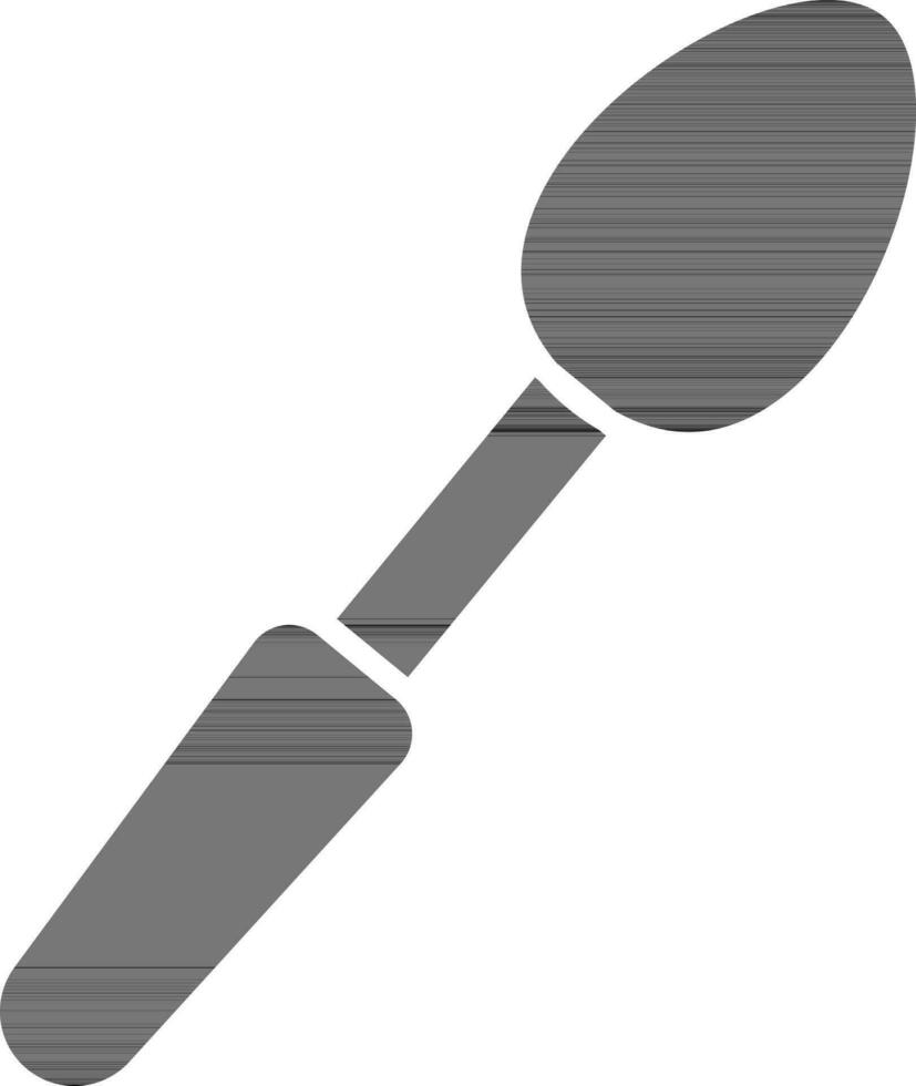 Isolated Spoon icon in black and white color. vector