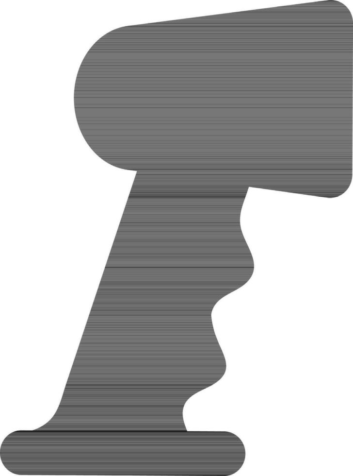 Barcode scanner in black color. vector